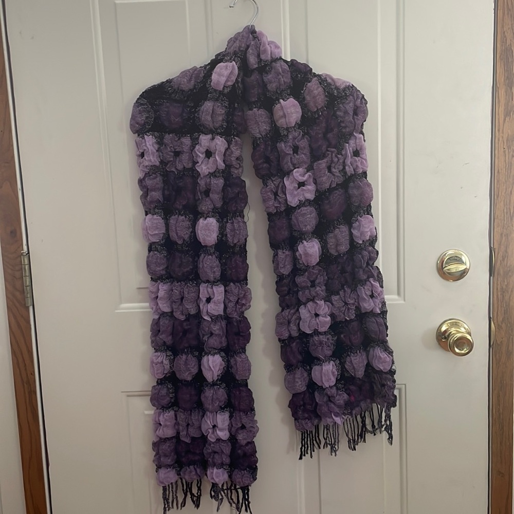 Purple Textured Scarf